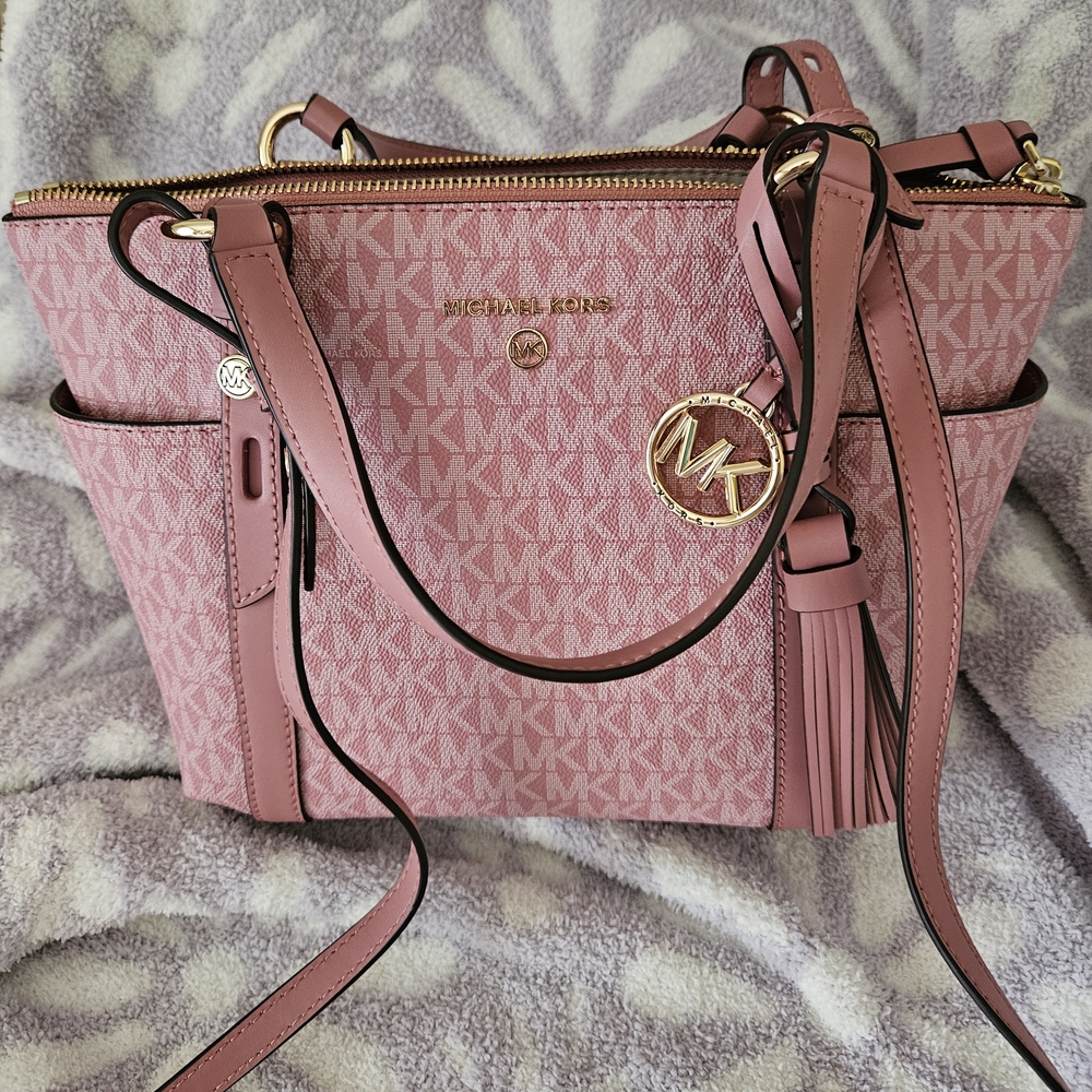 Michael Kors Pink Monogram Shoulder Bag